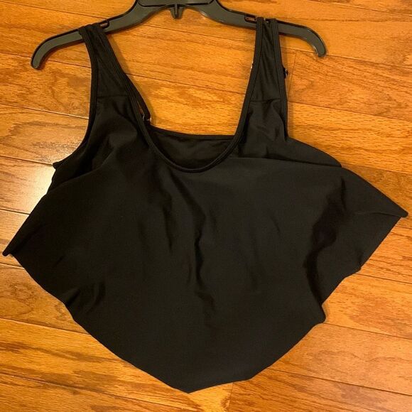 Size XXL black ruffle bikini top & high waist bottom with side ruching - Picture 6 of 10